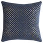 20" Blue and Gold Geometric Cotton Throw Pillow