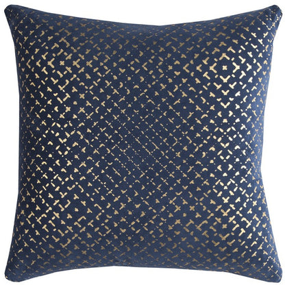 20" Navy Cotton Throw Pillow