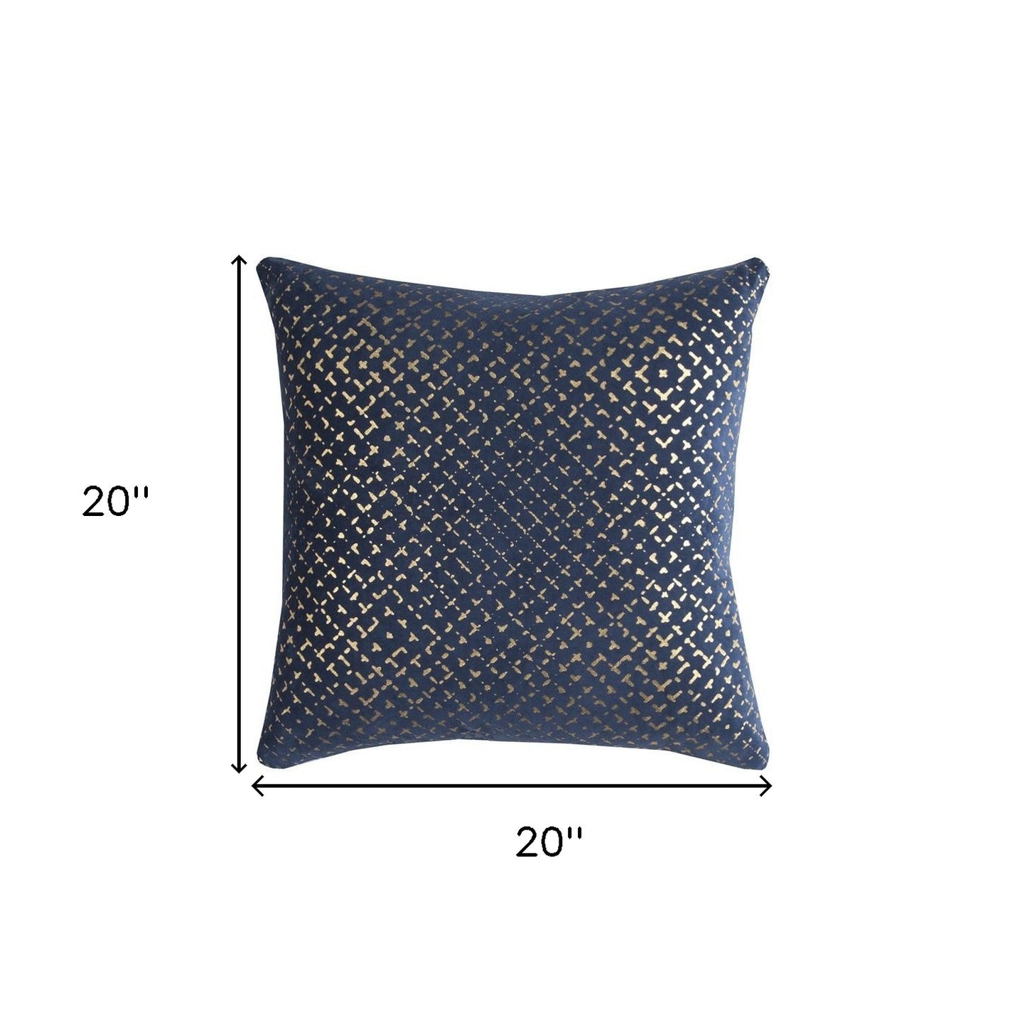 20" Navy Cotton Throw Pillow