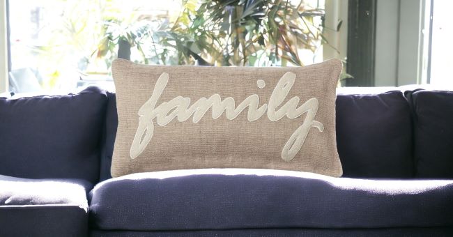 21" X 11" Tan Cotton Blend Zippered Pillow With Applique