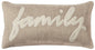 21" X 11" Tan Cotton Blend Zippered Pillow With Applique