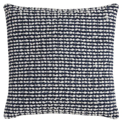 20" X 20" Blue and White Weave Cotton Zippered Pillow