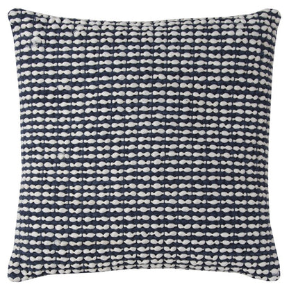 20" X 20" Blue and White Weave Cotton Zippered Pillow