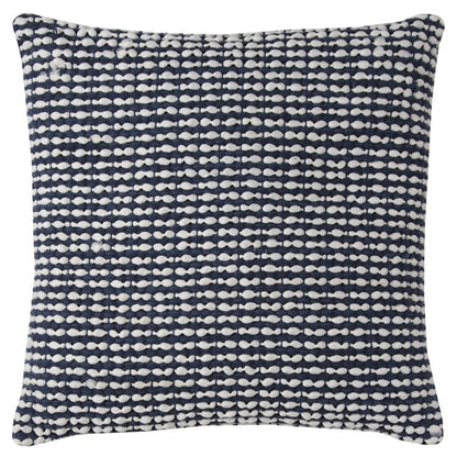 20" X 20" Blue and White Weave Cotton Zippered Pillow