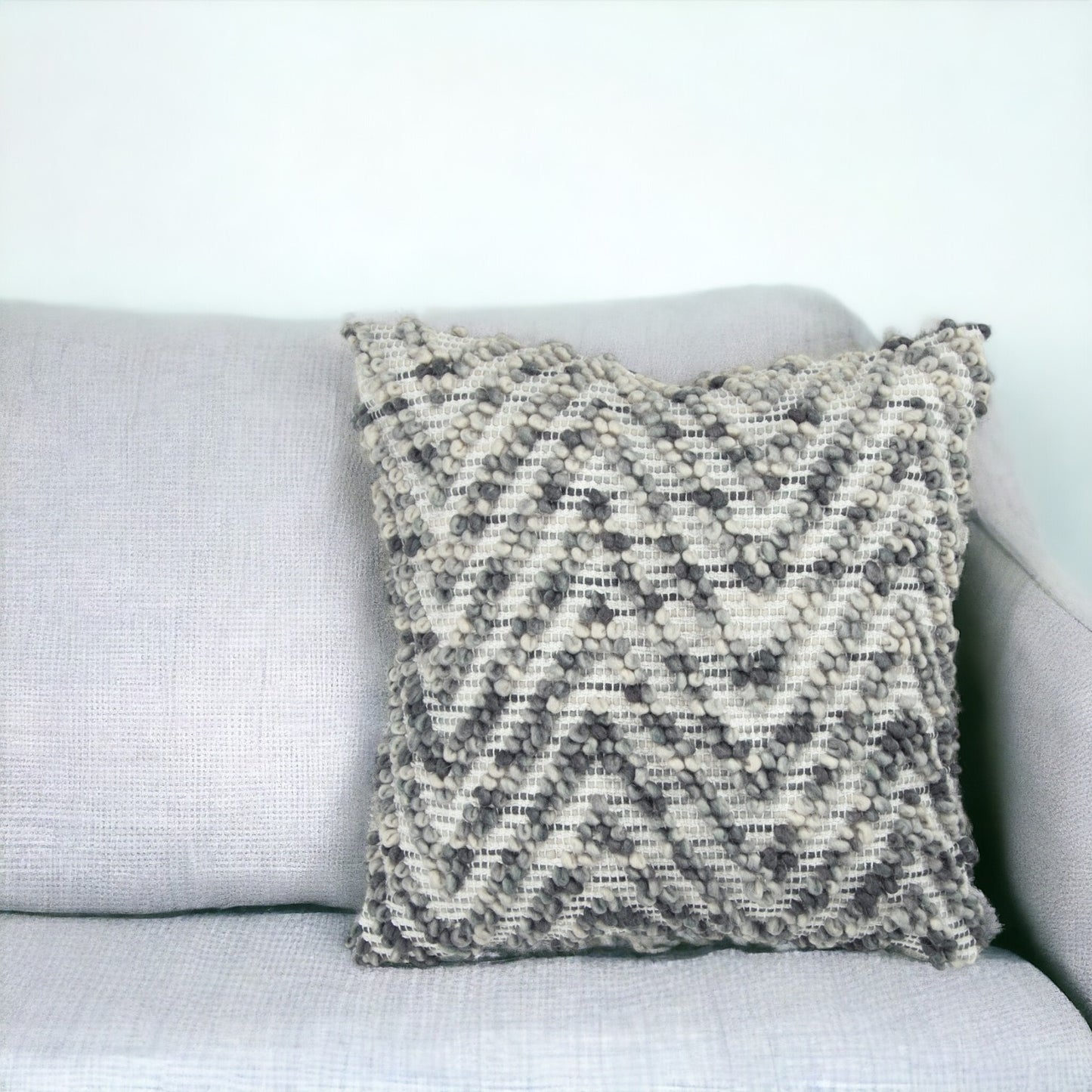 20" Natural Gray Cotton Throw Pillow