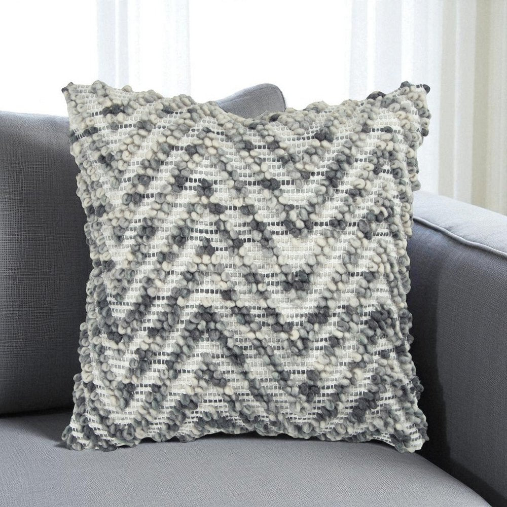 20" Natural Gray Cotton Throw Pillow