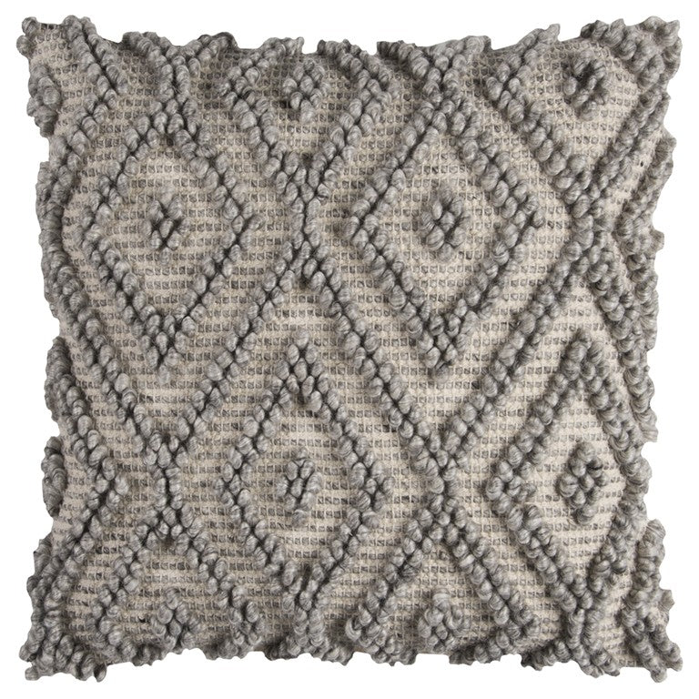 20" Natural And Gray Cotton Throw Pillow