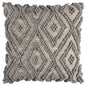 20" Natural And Gray Cotton Throw Pillow