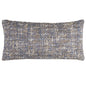 14" X 26" Blue Gray And Beige Nubby Cotton Lumbar Throw Pillow With Texture
