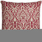 Red Natural Distressed Damask Throw Pillow