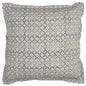 Blue Beige Distressed Block Throw Pillow