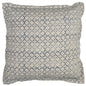 Blue Beige Distressed Block Throw Pillow