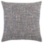 22" Blue And Gray Geometric Weave Nubby Cotton Throw Pillow with Texture