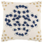 Ivory Navy Embroidered Tassel Throw Pillow