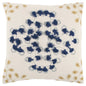 Ivory Navy Embroidered Tassel Throw Pillow