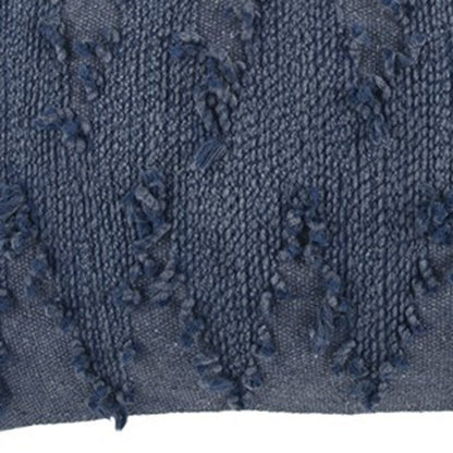 14" X 26" Indigo Cotton Lumbar Throw Pillow with Texture