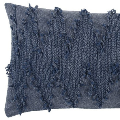 14" X 26" Indigo Cotton Throw Pillow