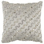 Lux Silver and Gold Beaded Chevron Throw Pillow