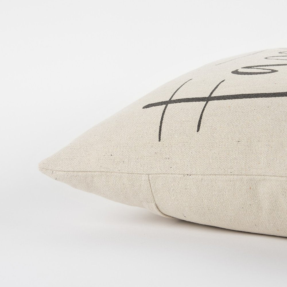 Gray Cream Canvas Family Love Throw Pillow