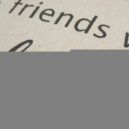 20" Natural And Gray Cotton Whimsical Friends Text Throw Pillow