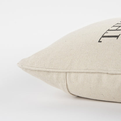 Gray Taupe Canvas Happy Place Throw Pillow