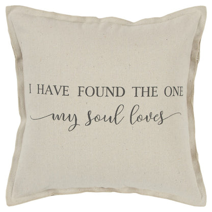 Gray Taupe Canvas Found the One Throw Pillow