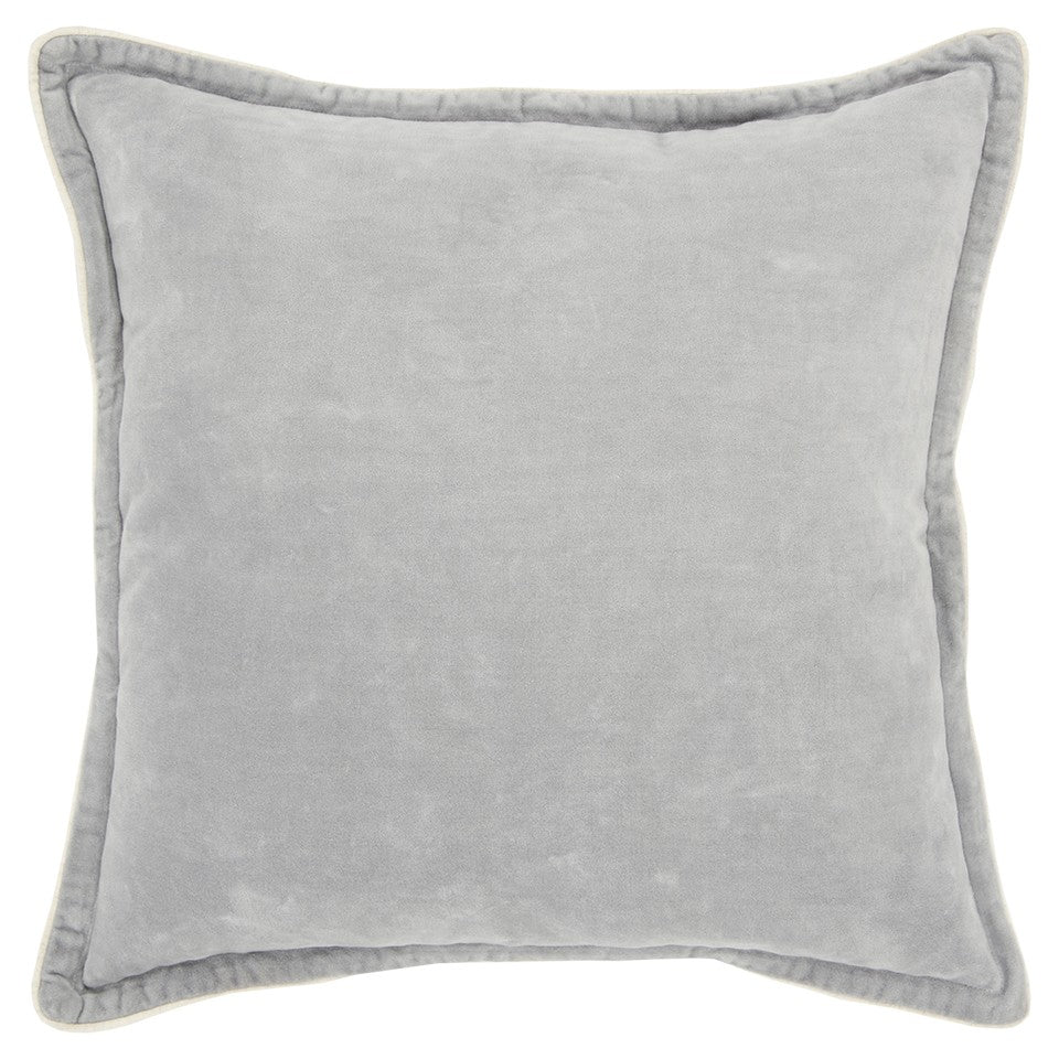 20" Gray Cotton Throw Pillow