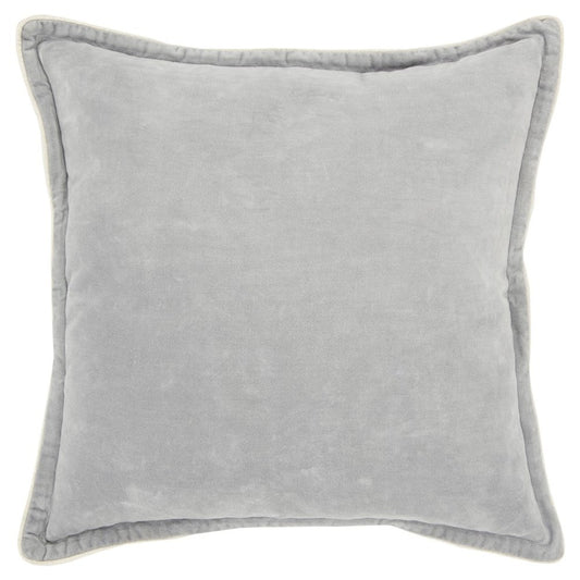 20" Gray Cotton Throw Pillow