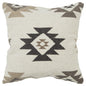 Cream Beige Classic Ikat Pattern Throw Pillow