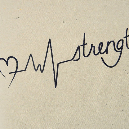 Black Taupe Canvas Strength Throw Pillow