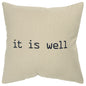 Black Taupe Canvas It Is Well Throw Pillow