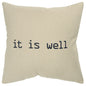 Black Taupe Canvas It Is Well Throw Pillow