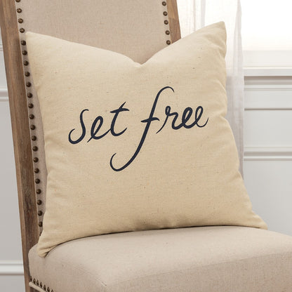 Black Beige Canvas Set Free Still Throw Pillow