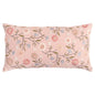 14" X 26" Blush Floral Cotton Throw Pillow With Embroidery