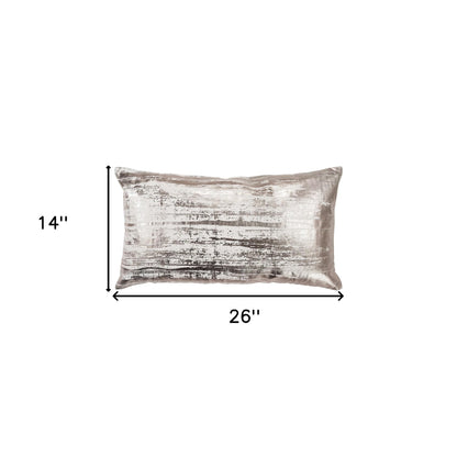 Ivory Distressed Brush Stroke Lumbar Pillow