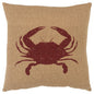 Tan Brown Distressed Crab Throw Pillow