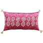 Pink Textured Diamond Velvety Lumbar Pillow