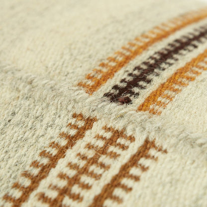 Cream Accent Striped Boho Chic Lumbar Pillow