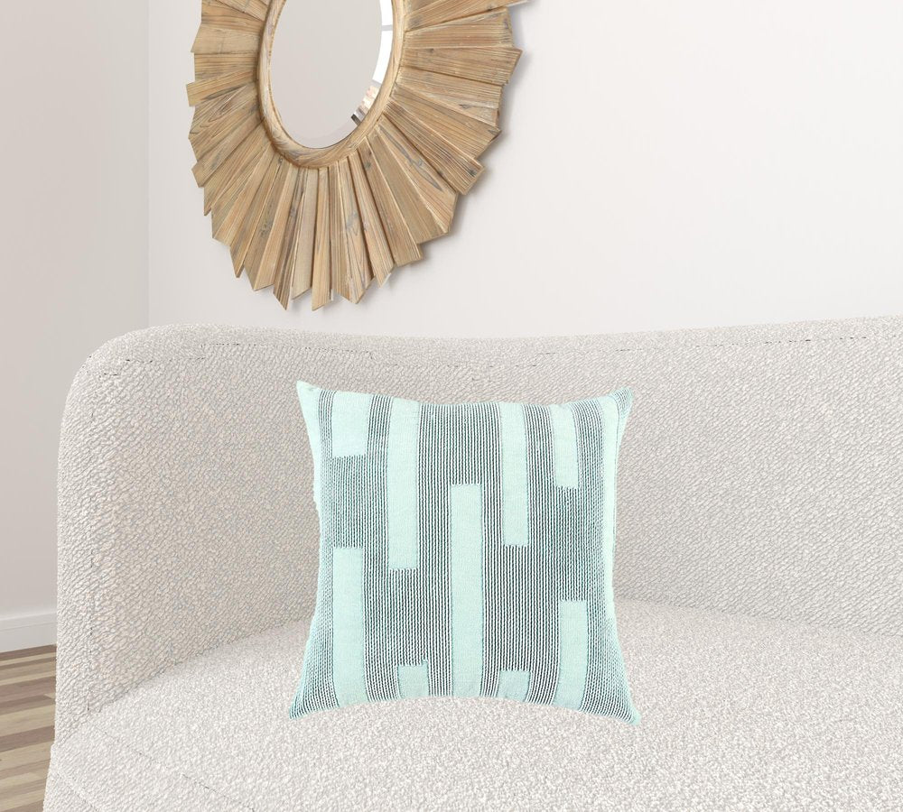 Aqua Blue Dimensional Pattern Play Throw Pillow