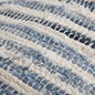 14" X 26" Denim Blue And Ivory Cotton Throw Pillow with Tassels And Texture