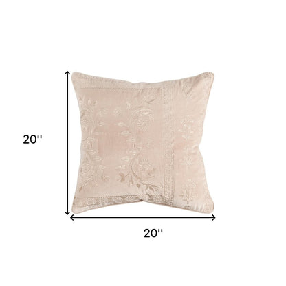 20" Blush Cotton Throw Pillow