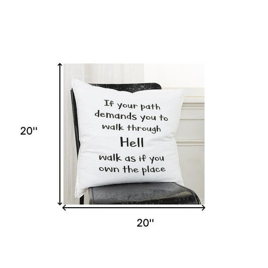 Black White Own The Place Decorative Throw Pillow