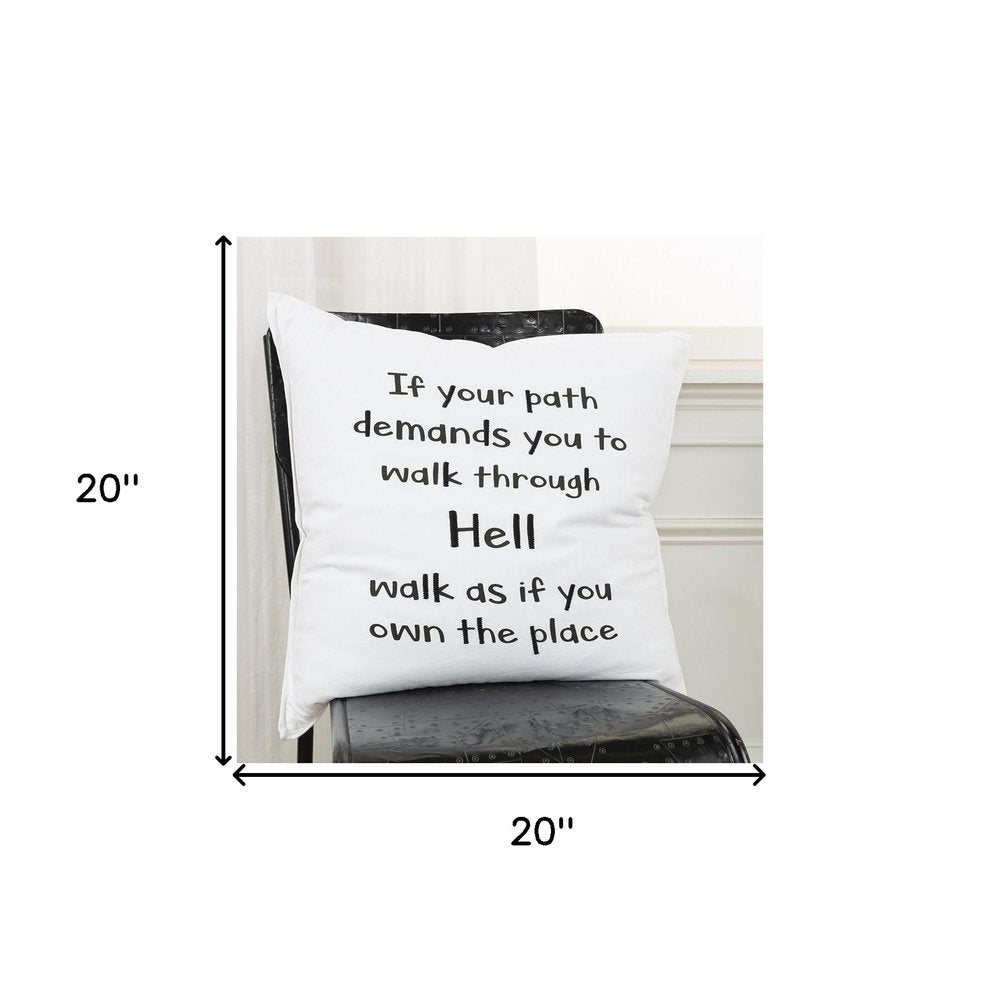 Black White Own The Place Decorative Throw Pillow