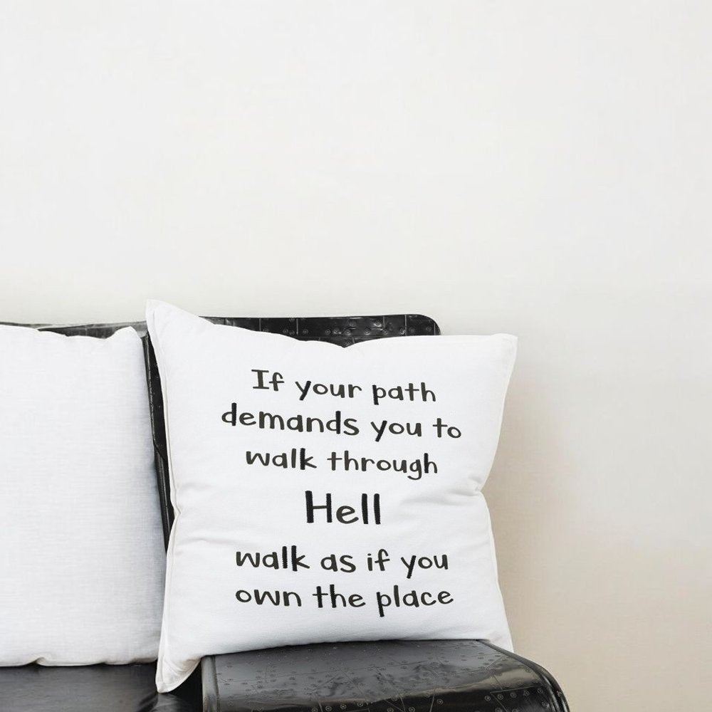 Black White Own The Place Decorative Throw Pillow