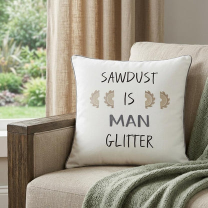 White Sawdust Is Man Glitter Throw Pillow