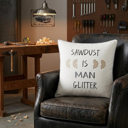 White Sawdust Is Man Glitter Throw Pillow