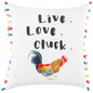 White Chicken Love Modern Throw Pillow