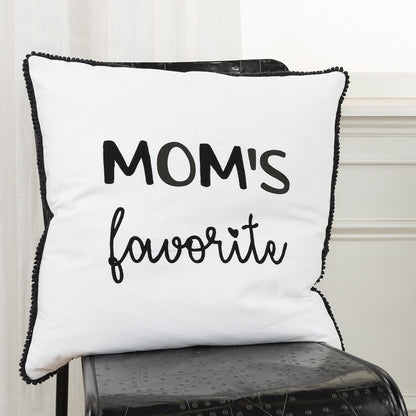 Black and White Moms Favorite Modern Throw Pillow