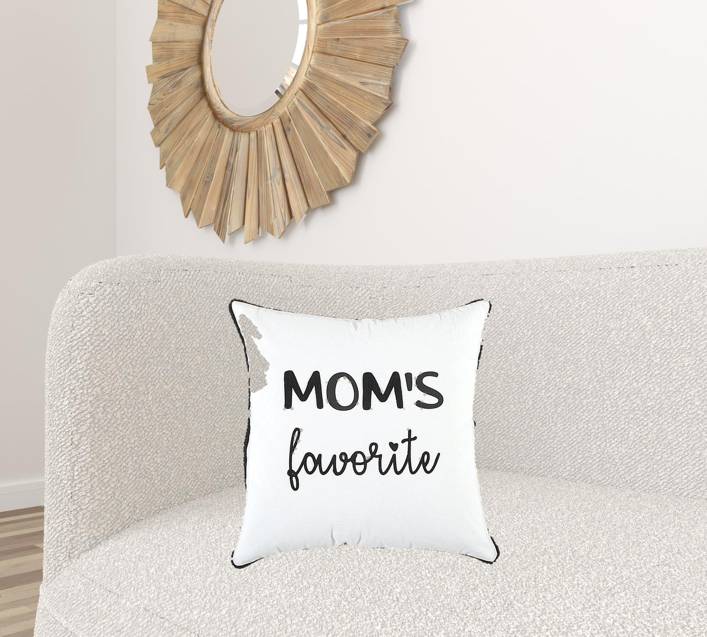 Black and White Moms Favorite Modern Throw Pillow