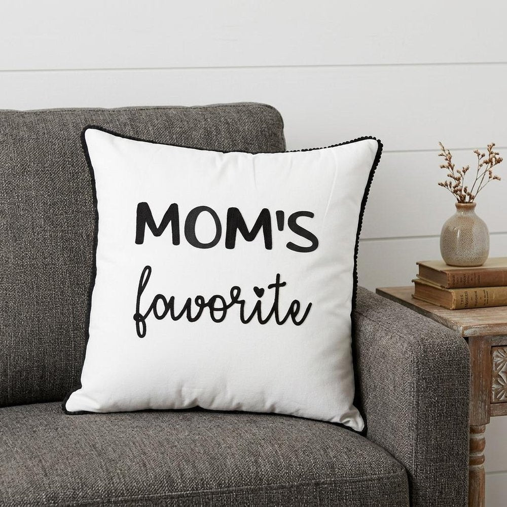 Black and White Moms Favorite Modern Throw Pillow
